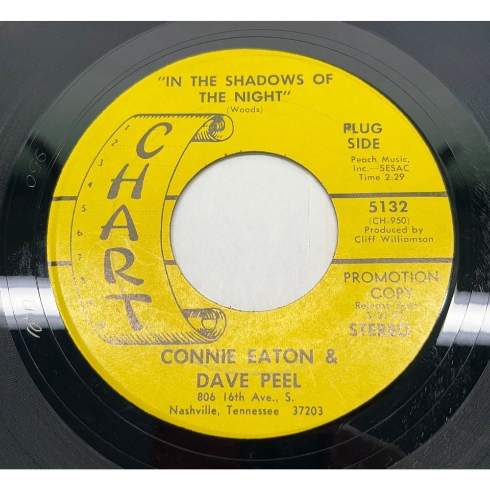 Connie Eaton and David Peel In the Shadows of the Night 45 Country Promo VG+
